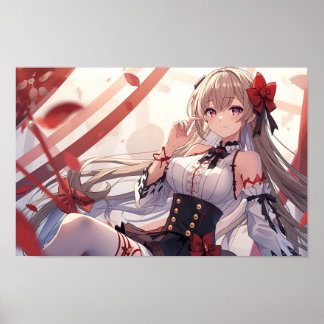 Affiche Autumn Elegance in Red and Black