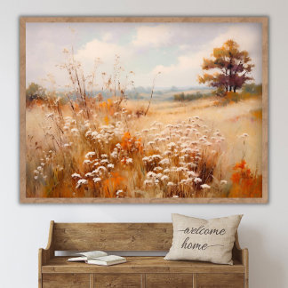 Affiche Autumn Landscape Painting, Fall Landscape Digital 
