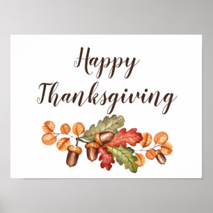 Affiche Autumn leaves and acorns custom