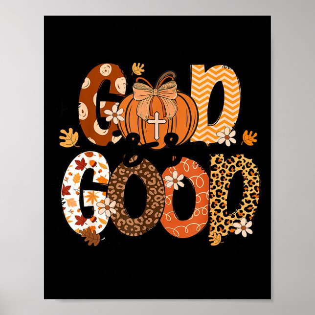 Affiche Autumn Pumpkin Christian Thanksgiving Faith God Is (Devant)