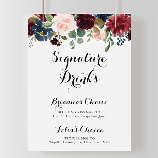 Affiche Autumn Rustic Calligraphy Signature Drinks Sign (Créateur téléchargé)