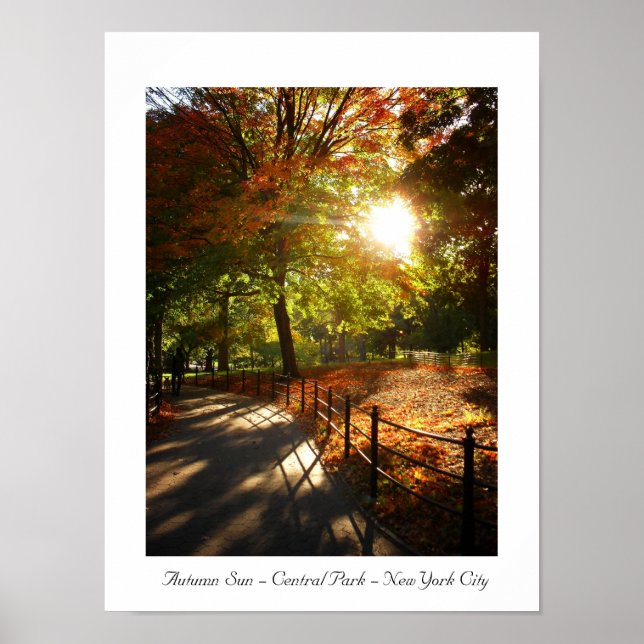 Affiche Autumn Sun - Central Park - New York City (Devant)