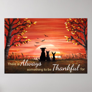 Affiche Autumn Sunset Always Thankful