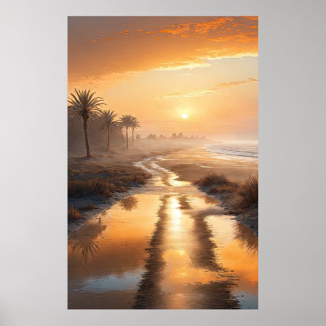 Affiche Autumn Sunset in Nature (Devant)