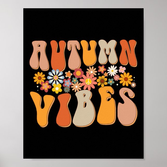 Affiche Autumn Vibes Groovy Design Fall Lover Thanksgiving (Devant)