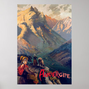 Affiche Auvergne, Mountain Road, France