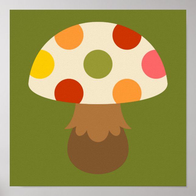Affiche aux champignons colorés (Devant)