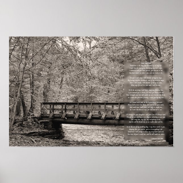 Affiche Aux parents de la mariée - Poème Mariage (Devant)