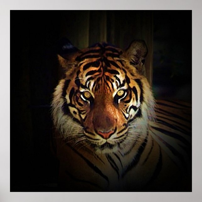 Affiche aux Yeux de Tigre - Impressions d'Art de l (Devant)