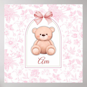 Affiche Ava Conception personnalisée d'ours en peluche r