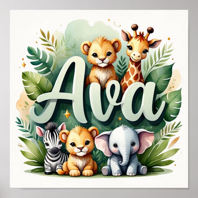 Affiche Ava Safari Nursery Wall Art (Devant)
