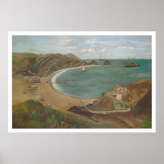 Affiche Avalon Bay, Père Noël Catalina Island (1212)