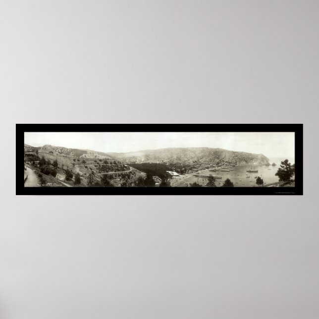Affiche Avalon, CA Catalina Island Photo 1910 (Devant)