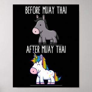 Affiche Avant Après Muay Thai Unicorn Fighter Boxe