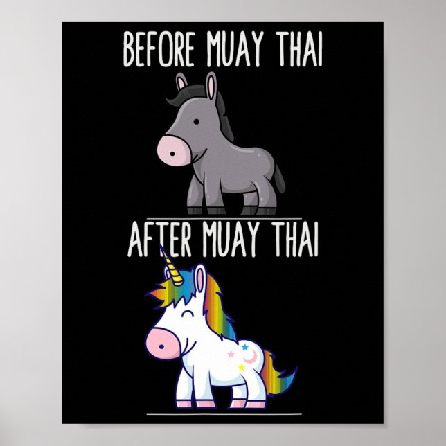 Affiche Avant Après Muay Thai Unicorn Fighter Boxe (Devant)