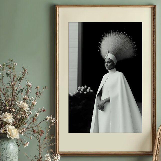 Affiche Avant-Garde impératrice : Couture blanche et noire (Créateur téléchargé)