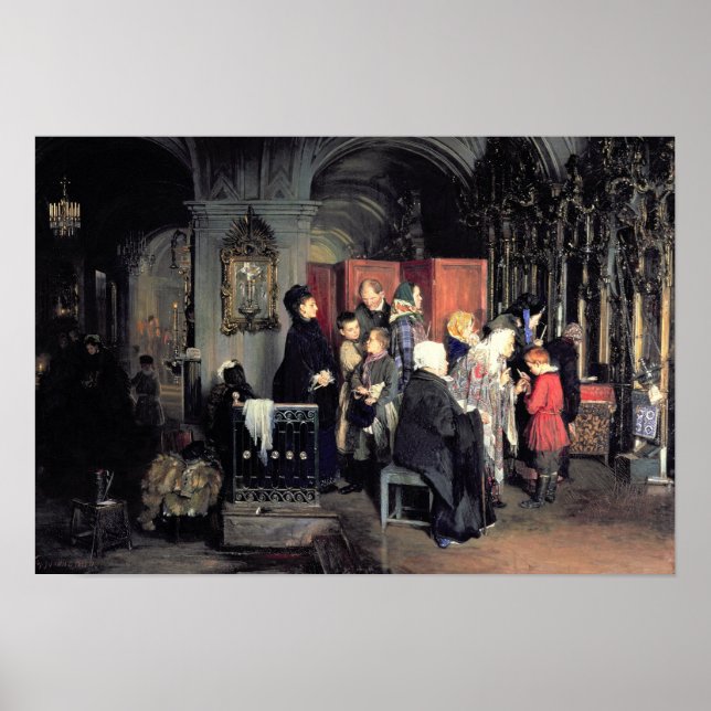 Affiche Avant la confession, 1877 (Devant)