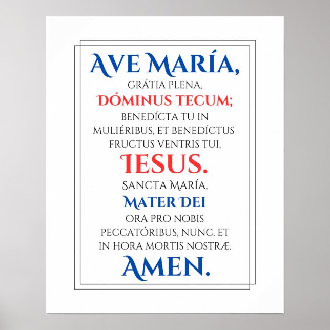 Affiche Ave Maria Print (Devant)