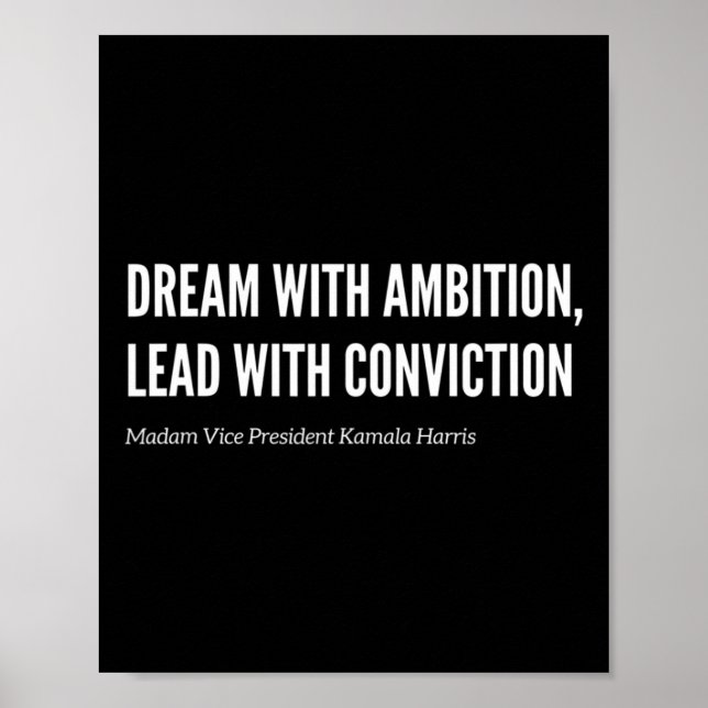 Affiche Avec Ambition Kamala Harris 2024 Election Anti Tru (Devant)