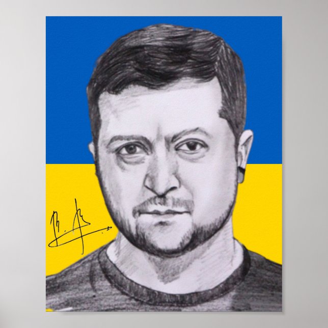 Affiche avec autographe de Zelensky (Devant)