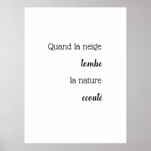 Affiche avec citation de neige en français