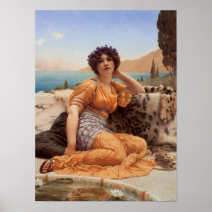 Affiche Avec des violettes courbées et la robe de teinte s