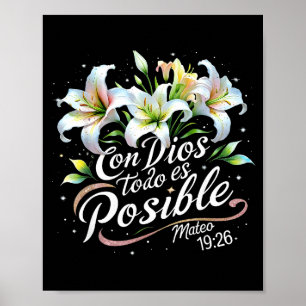 Affiche Avec Dieu Tout Est Possible Matthieu 19_26 Cadeau