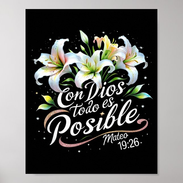 Affiche Avec Dieu Tout Est Possible Matthieu 19_26 Cadeau  (Devant)
