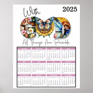 Affiche Avec Dieu toutes les choses sont possibles Calendr