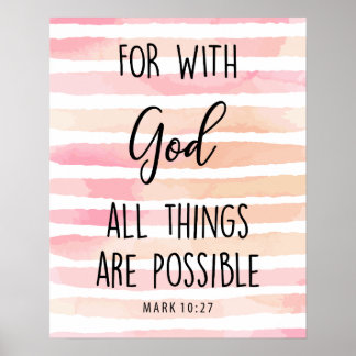 Affiche avec Dieu toutes les choses sont possibles citatio
