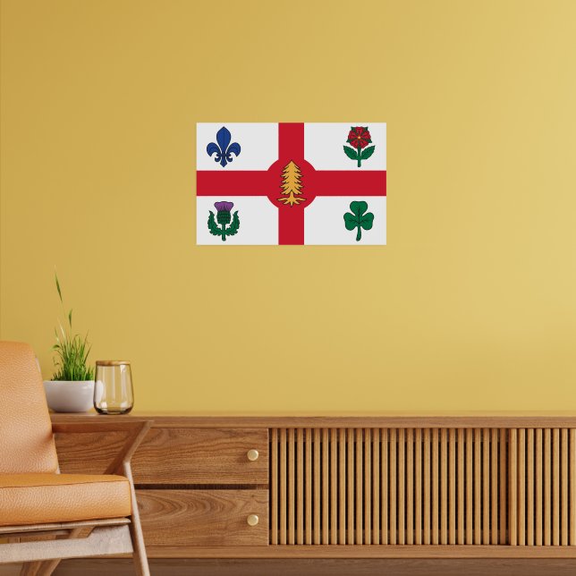 Affiche avec drapeau de Montréal, Canada (Salon 2)