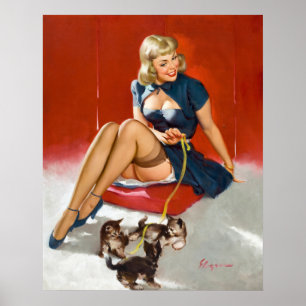 Affiche Avec Kittens Pin Up