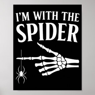 Affiche avec la chemise araignée drôle squelette d'Hallowe