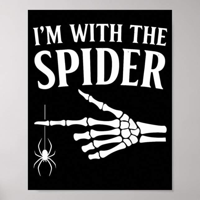 Affiche avec la chemise araignée drôle squelette d'Hallowe (Devant)