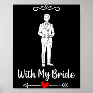 Affiche Avec la mariée, couple assorti, mariage, lune de m