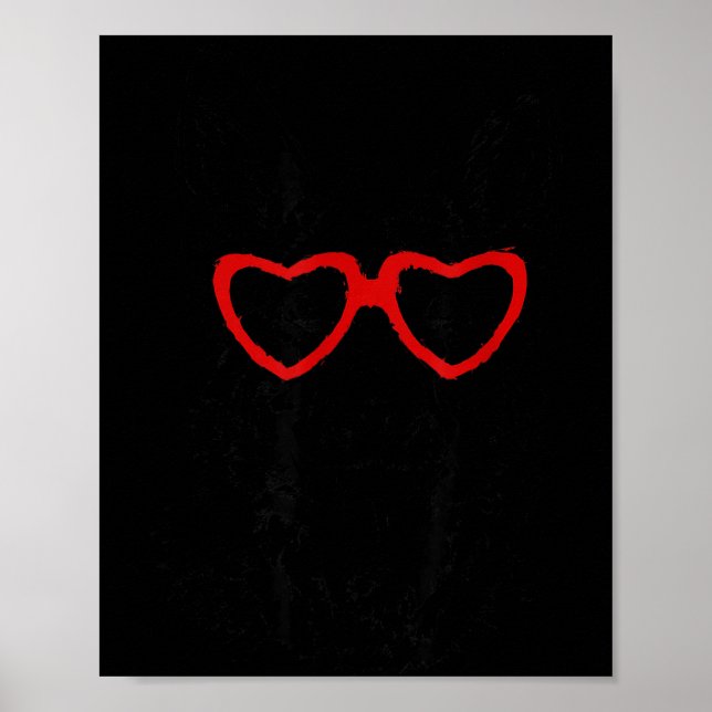 Affiche Avec la Saint-Valentin Cœur de Berger Allemand (Devant)