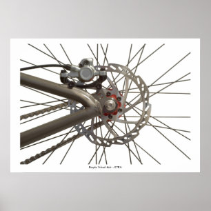 Affiche avec le moyeu de roue de bicyclette
