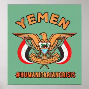 Affiche Avec Le Yémen, L'Emblème National De L'Aigle D'Or