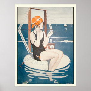 Affiche avec l'illustration française vintage