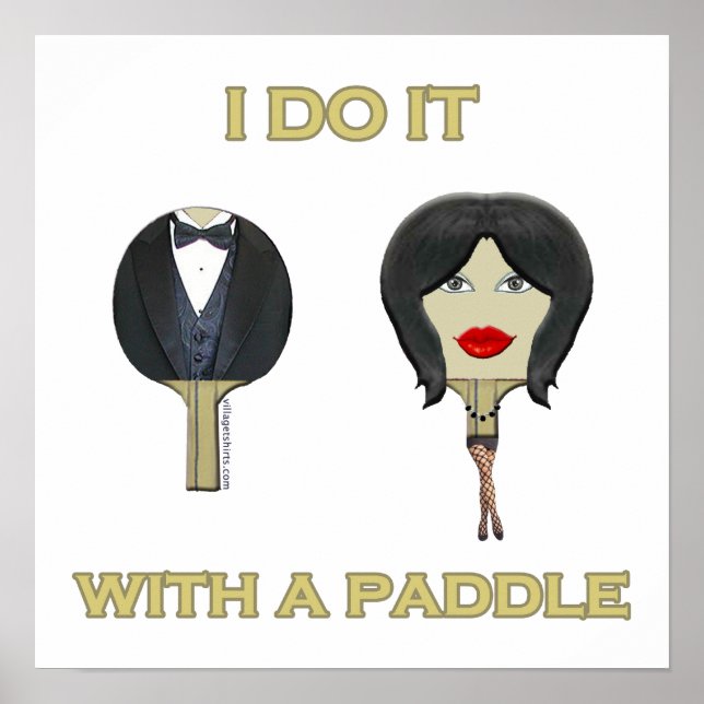 Affiche Avec Paddle Ping Pong (Devant)