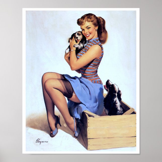 Affiche Avec Pupies Pin Up (Devant)