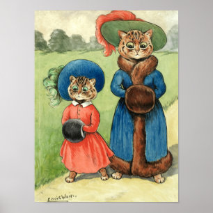 Affiche Avec Tante par Louis Wain