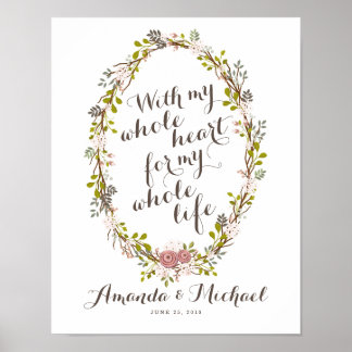 Affiche Avec tout mon coeur Mariage de couronne fleurie