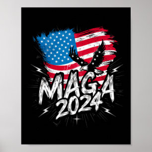 Affiche Avec Trump Maga 2024, Le Pavillon Patriotique Vote