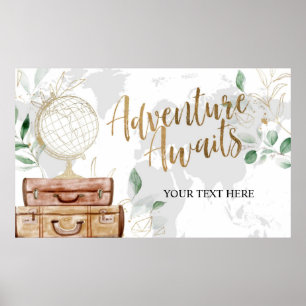 Affiche Aventure Attend, Bannière de Baby Shower de Mariée