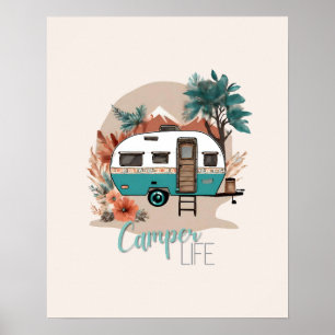 Affiche Aventure Boho Camper Print