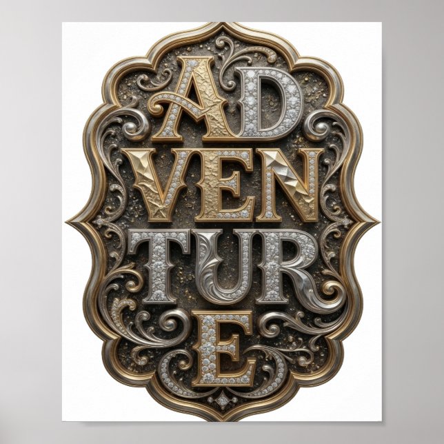 Affiche Aventure Bold Gold DESIGN Audacieux (Devant)