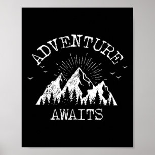 Affiche Aventure branchée en attente de voyage Camping Vin