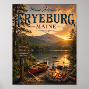 Affiche Aventure dans le Maine Fryeburg Maine Vintage Exté