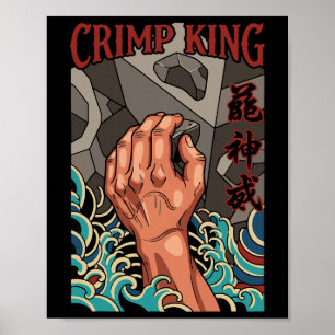 Affiche Aventure de bloc d'escalade de roche Crimp King